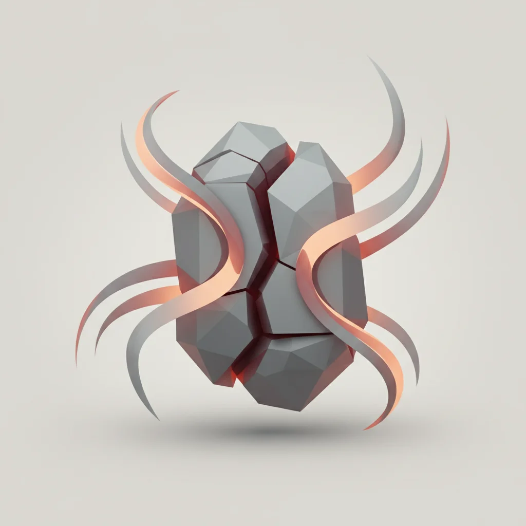 An abstract editorial graphic showing a massive geometric obstacle blocking smooth, flowing streams of light.