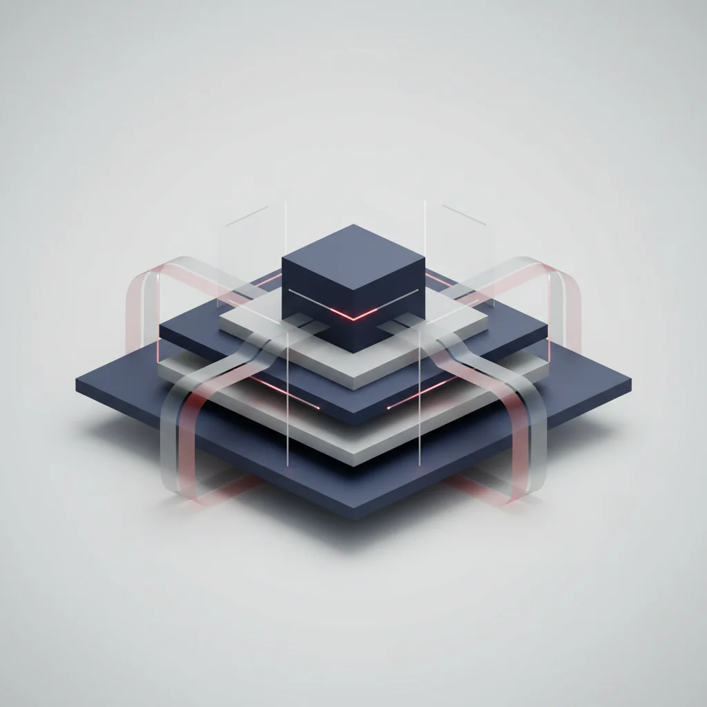 Symbolic architectural depiction of security boundaries and diagnostic assessment paths