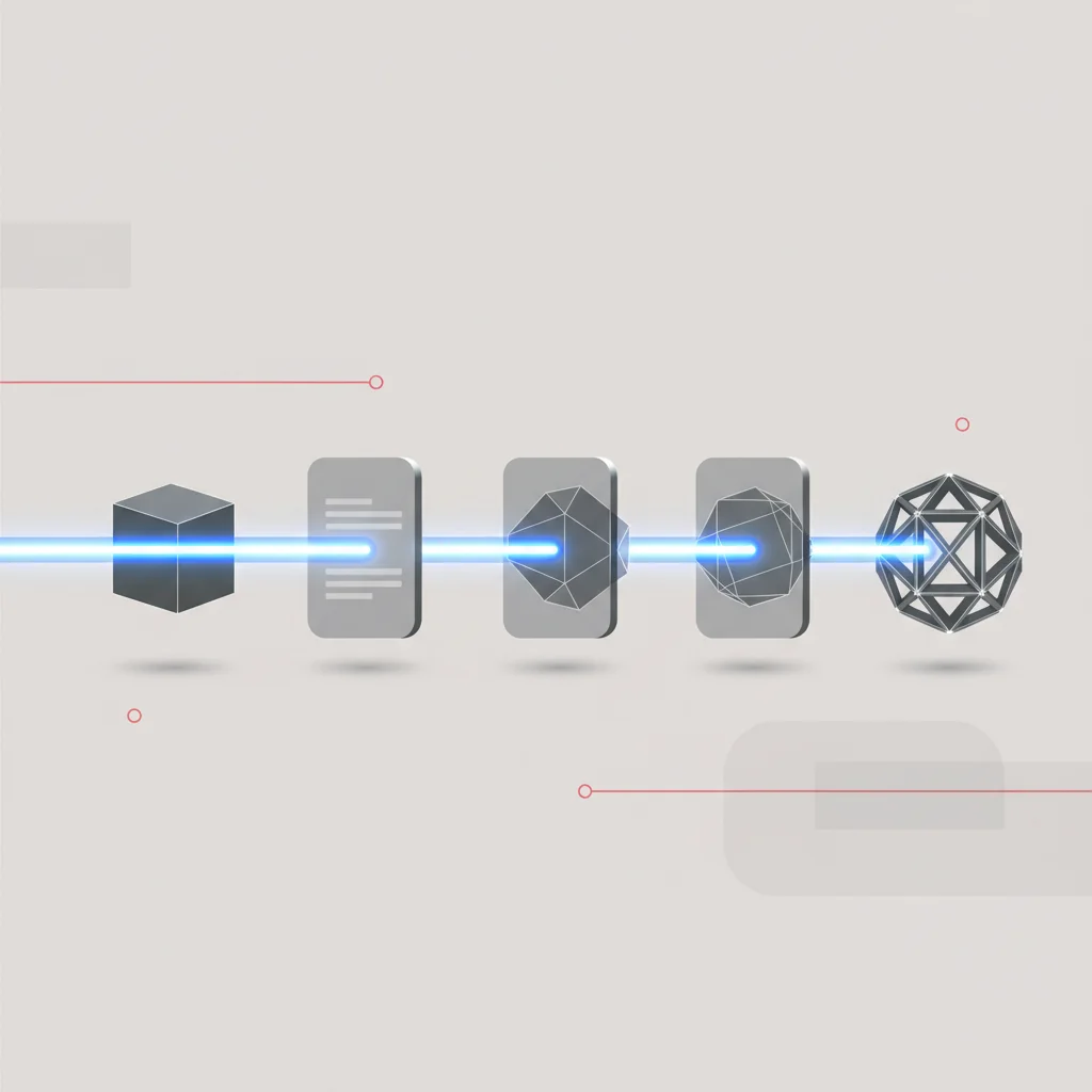 An abstract schematic representation of a pipeline showing a clean, safe, and vetted code deployment process.