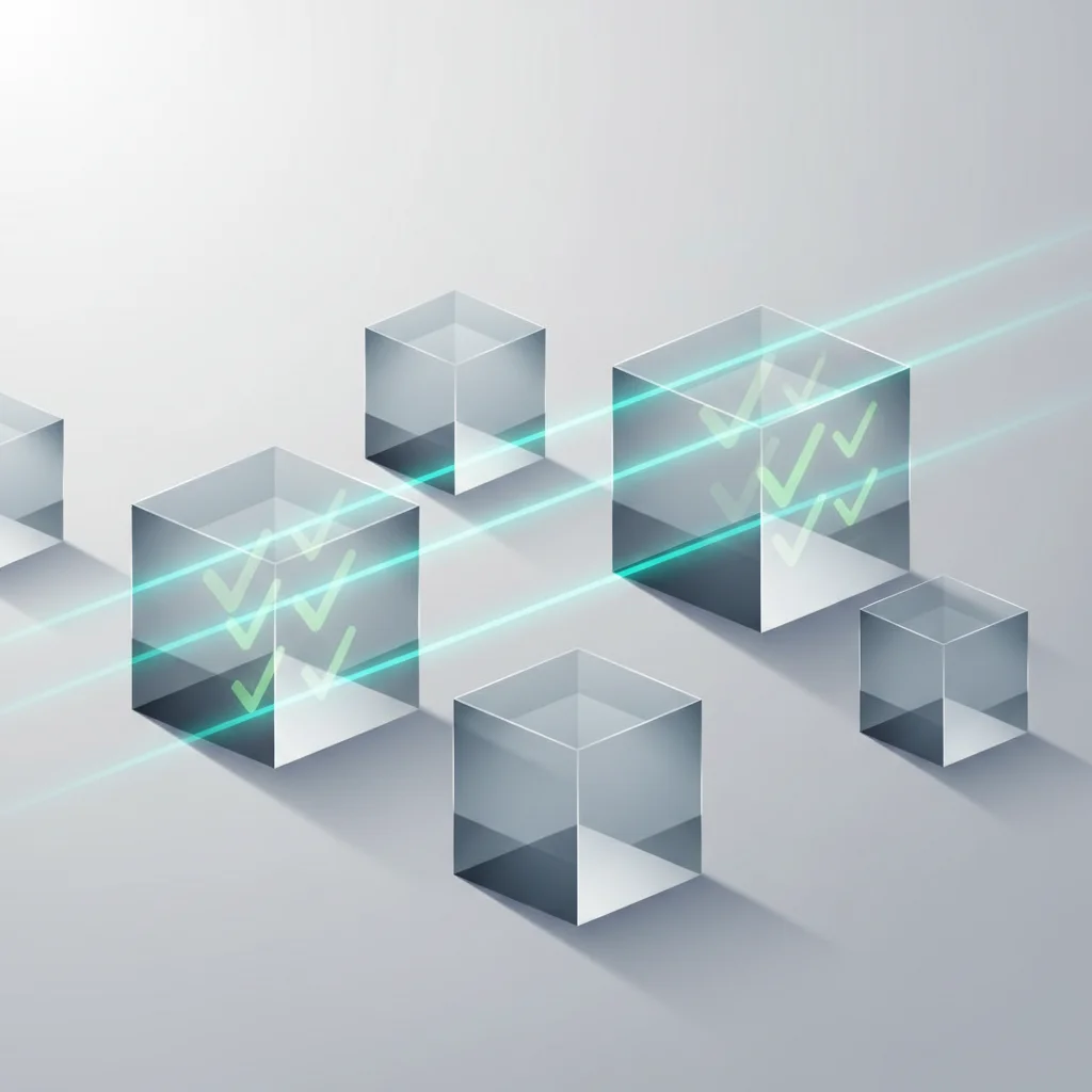 A symbolic abstract representation of a system diagnosis, clean scanning lasers, and validated structured code blocks.
