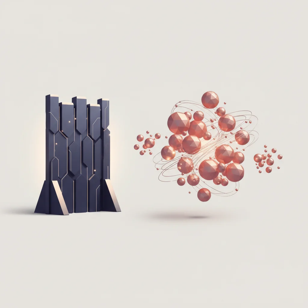 A symbolic corporate illustration contrasting a single perimeter wall with multiple secure, isolated micro-zones