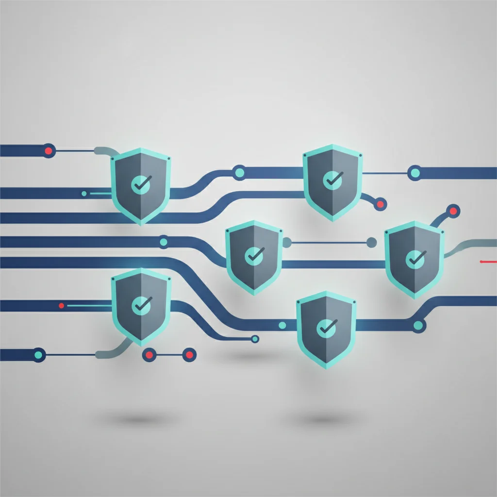 A professional editorial illustration depicting continuous digital verification of users and devices