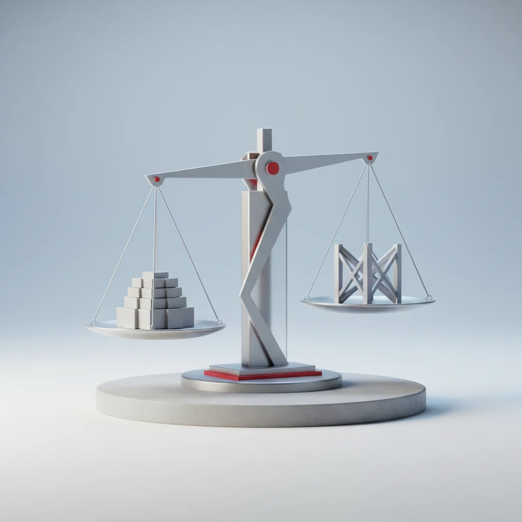 Editorial illustration representing enterprise regulatory compliance, risk mitigation, and structured governance