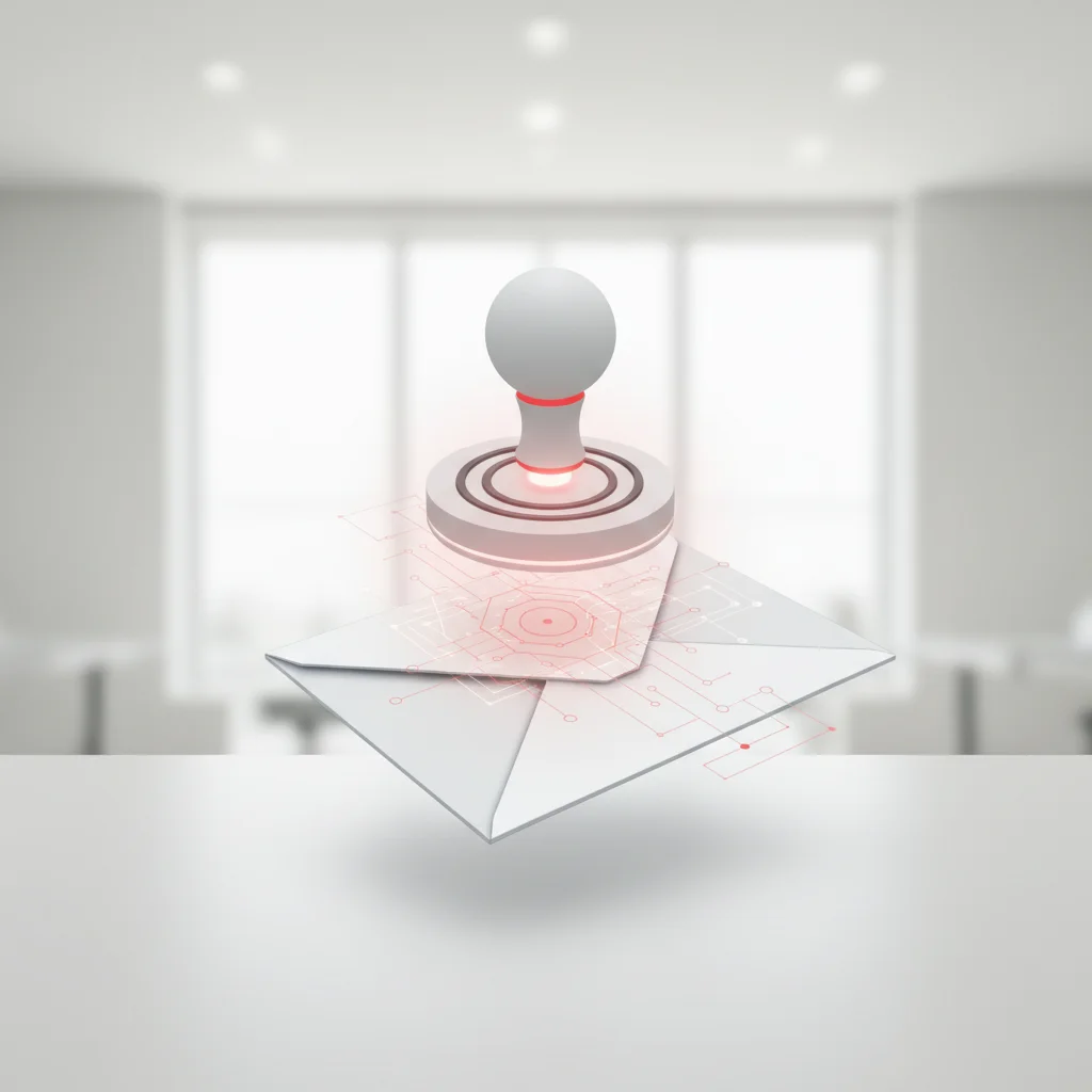 An abstract editorial design representing a certified, finalized digital agreement seal