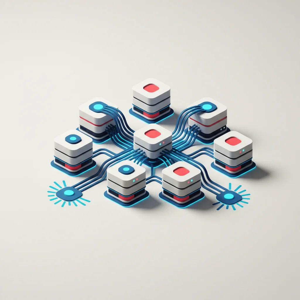 A clean corporate visual illustration symbolizing semantic matching and unlinked mention processing by an AI database