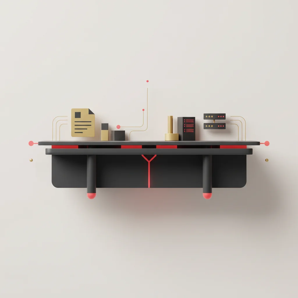 Polished and minimal 16:9 illustration of a clean, structured base finishing a professional website layout