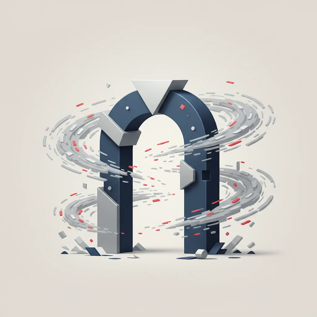 A symbolic editorial illustration showing a broken digital network bridge reconnecting, representing data recovery and business continuity
